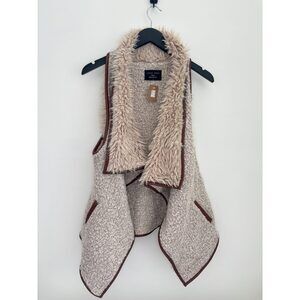 Love Tree Sherpa & Fur Open Vest | Small (fits larger)